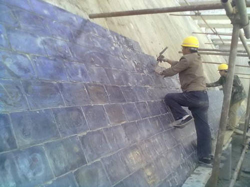 冲渣沟铸石板正确安装方法